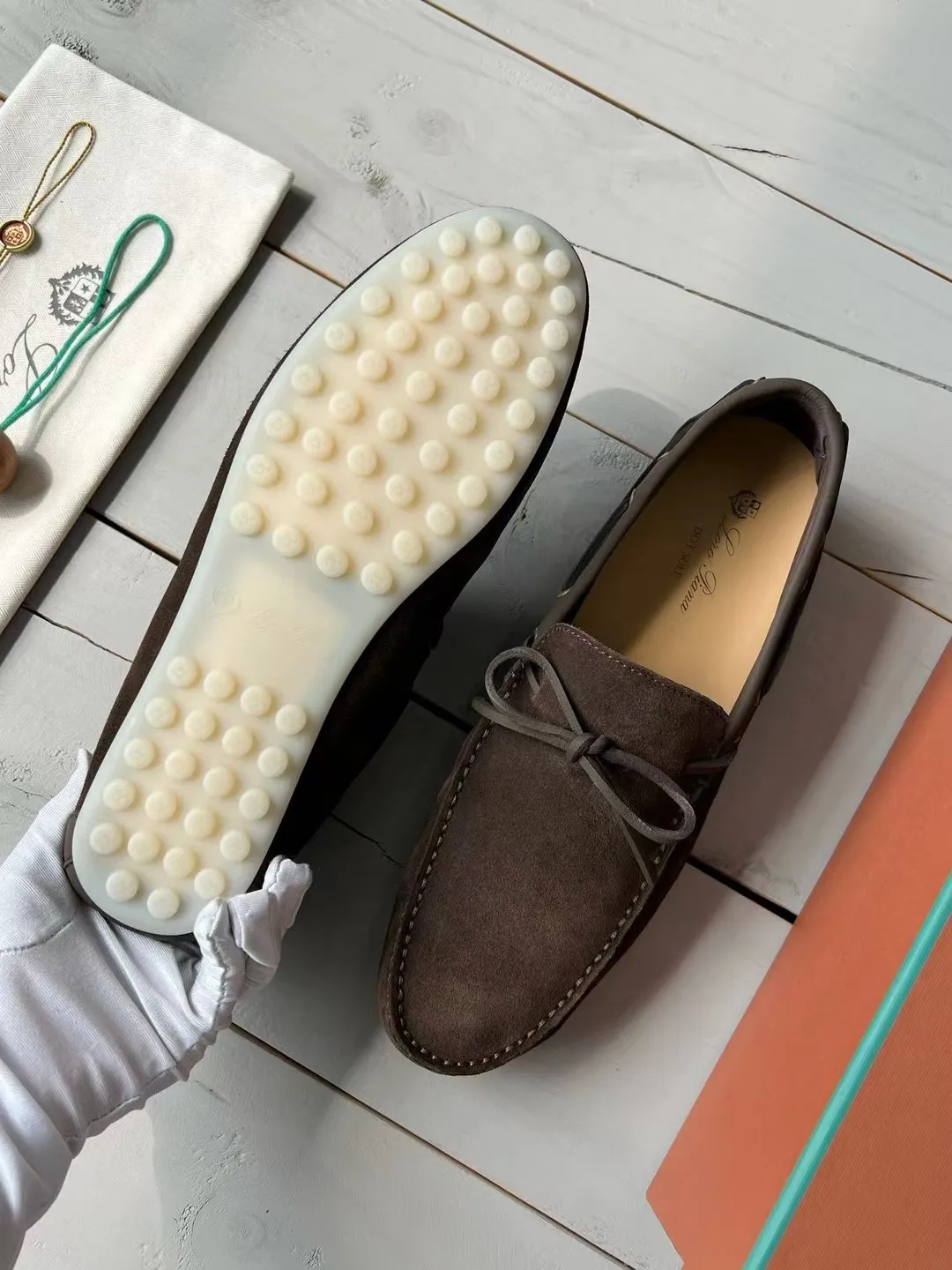 LORO PIANA Мужские мокасины с точечной подошвой