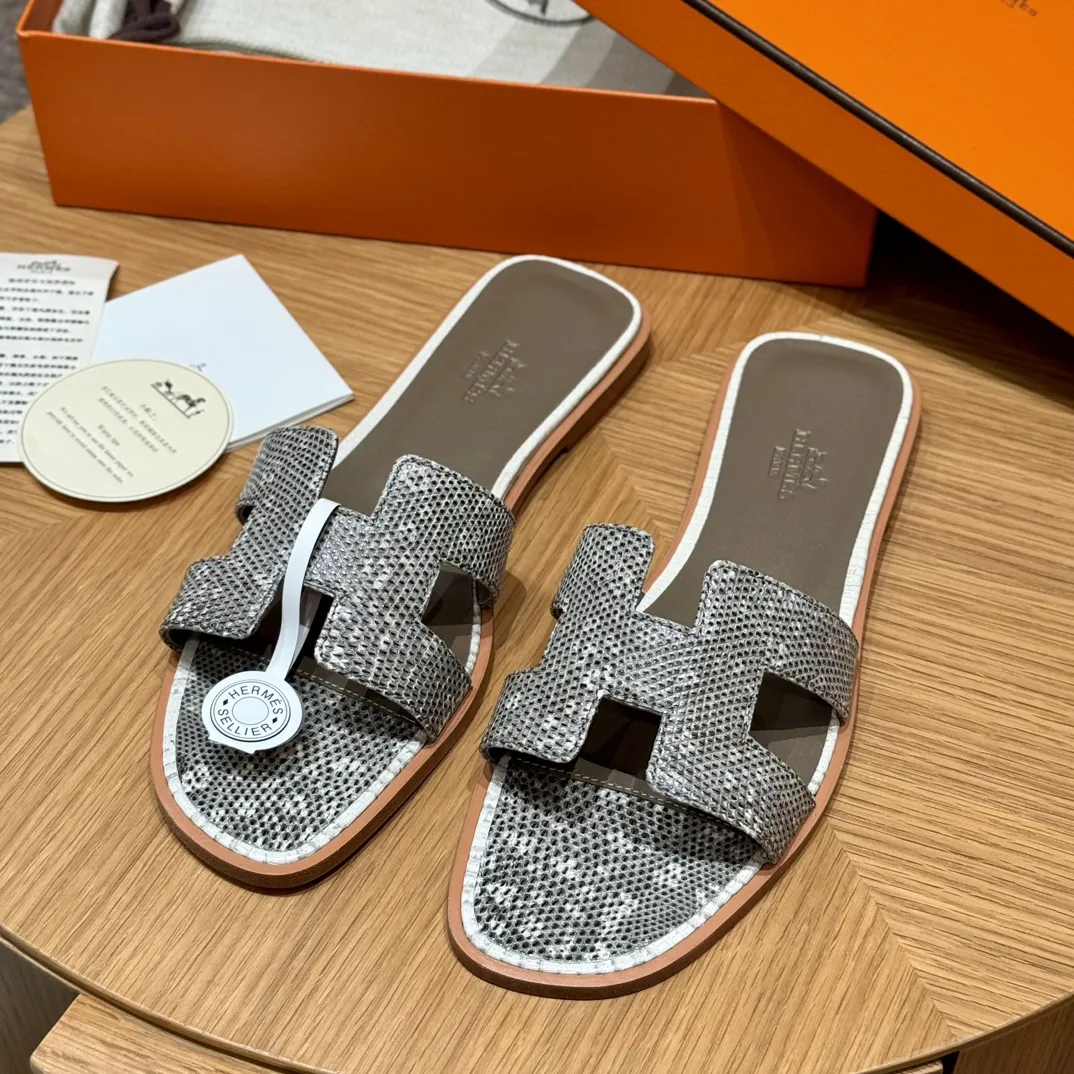 HERMES Женские сандалии Oran кожа ящерицы 