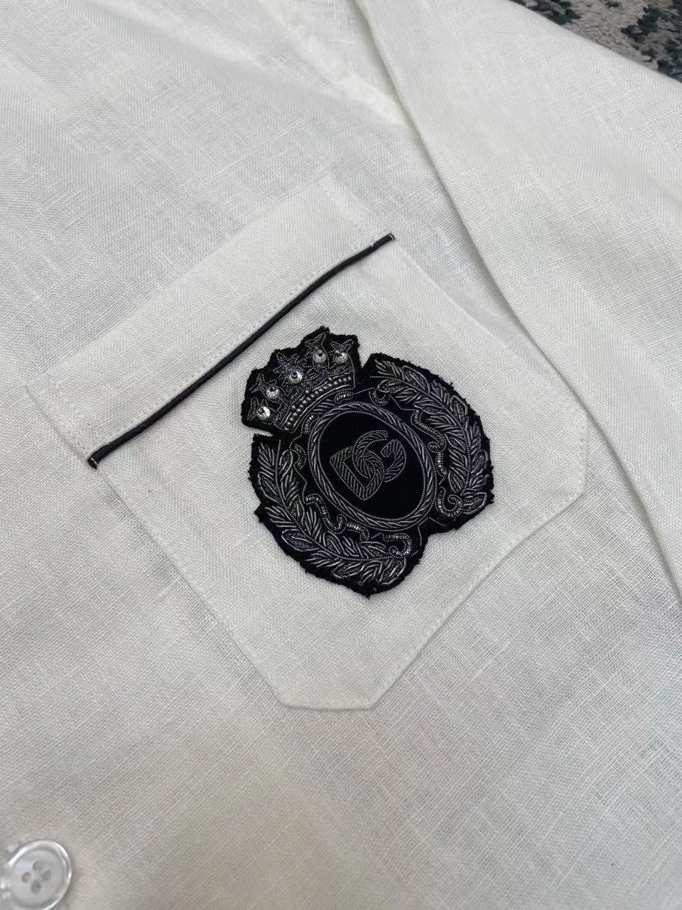 DOLCE & GABBANA Мужская рубашка из льна DOLCE & GABBANA Мужская рубашка из льна