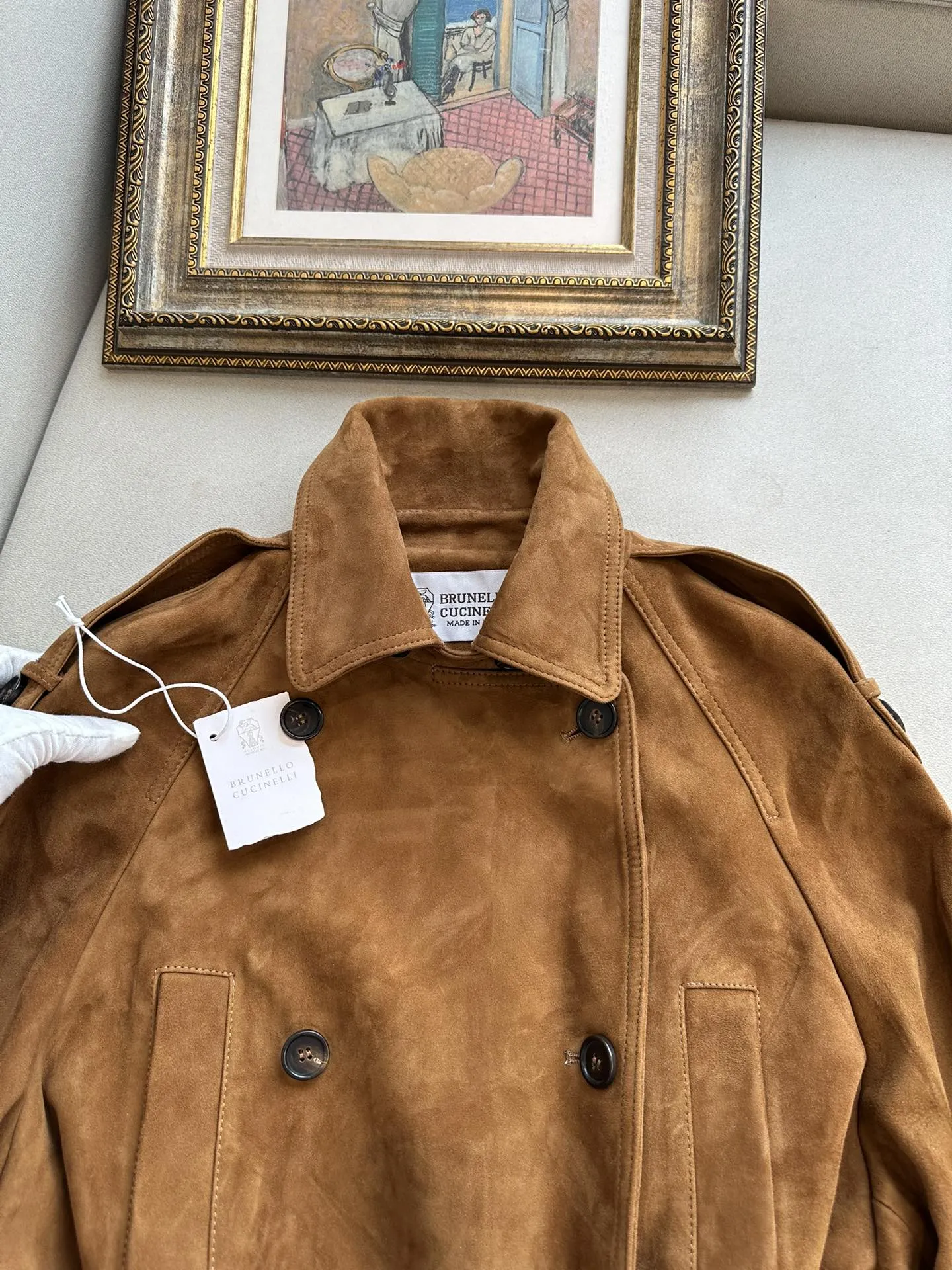 BRUNELLO CUCINELLI Женская куртка из замши с акцентом на талии