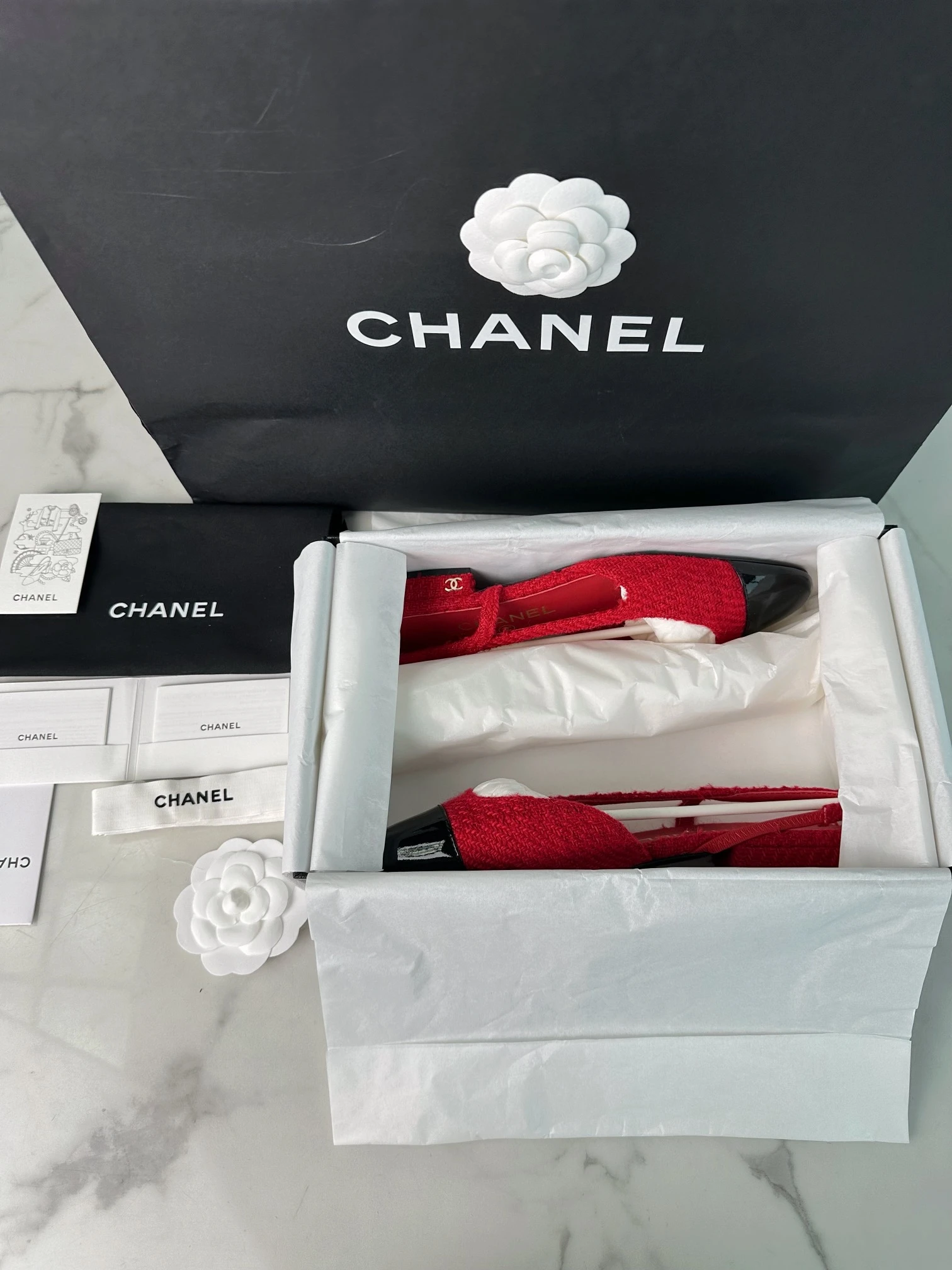 CHANEL Женские туфли слингбэки из твида