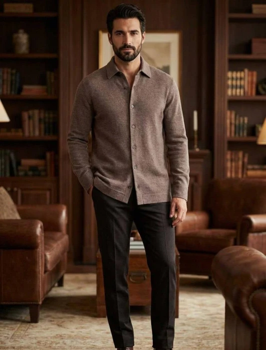 ERMENEGILDO ZEGNA Мужская рубашка из кашемира 