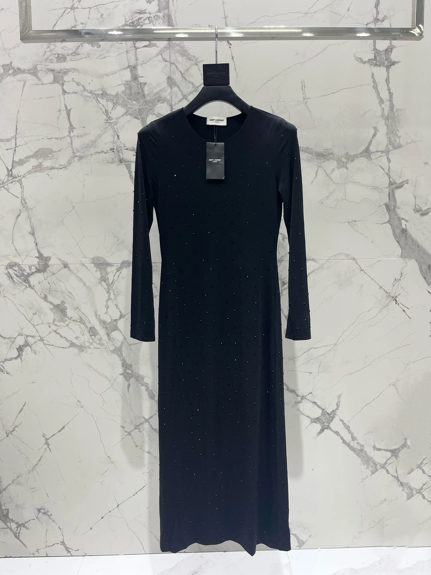 SAINT LAURENT Женское платье с мелкими сияющими вставками