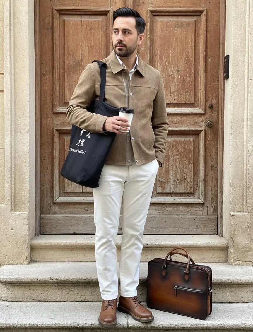 CHRISTIAN DIOR Мужская кожаная куртка в песочно‑бежевом оттенке CHRISTIAN DIOR Мужская кожаная куртка в песочно‑бежевом оттенке