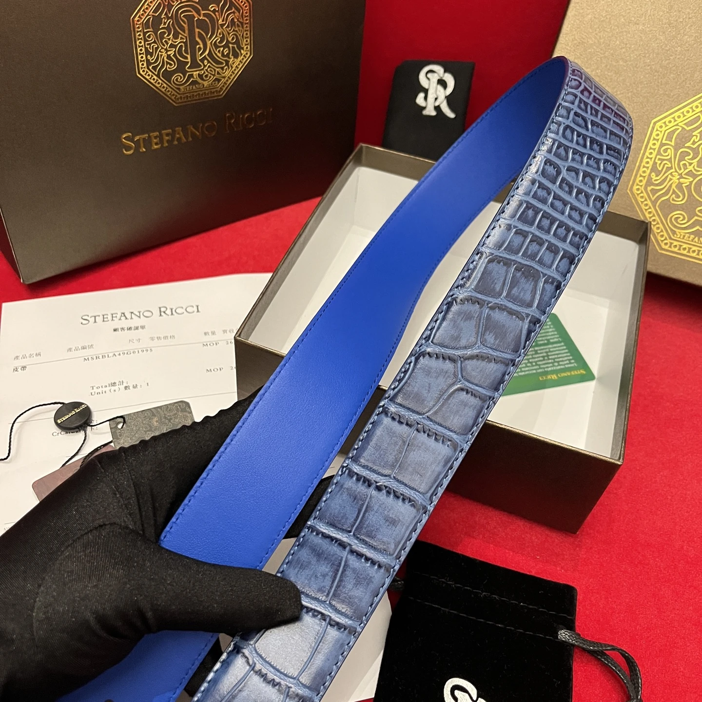 STEFANO RICCI Мужской ремень с тиснением под крокодила STEFANO RICCI Мужской ремень с тиснением под крокодила