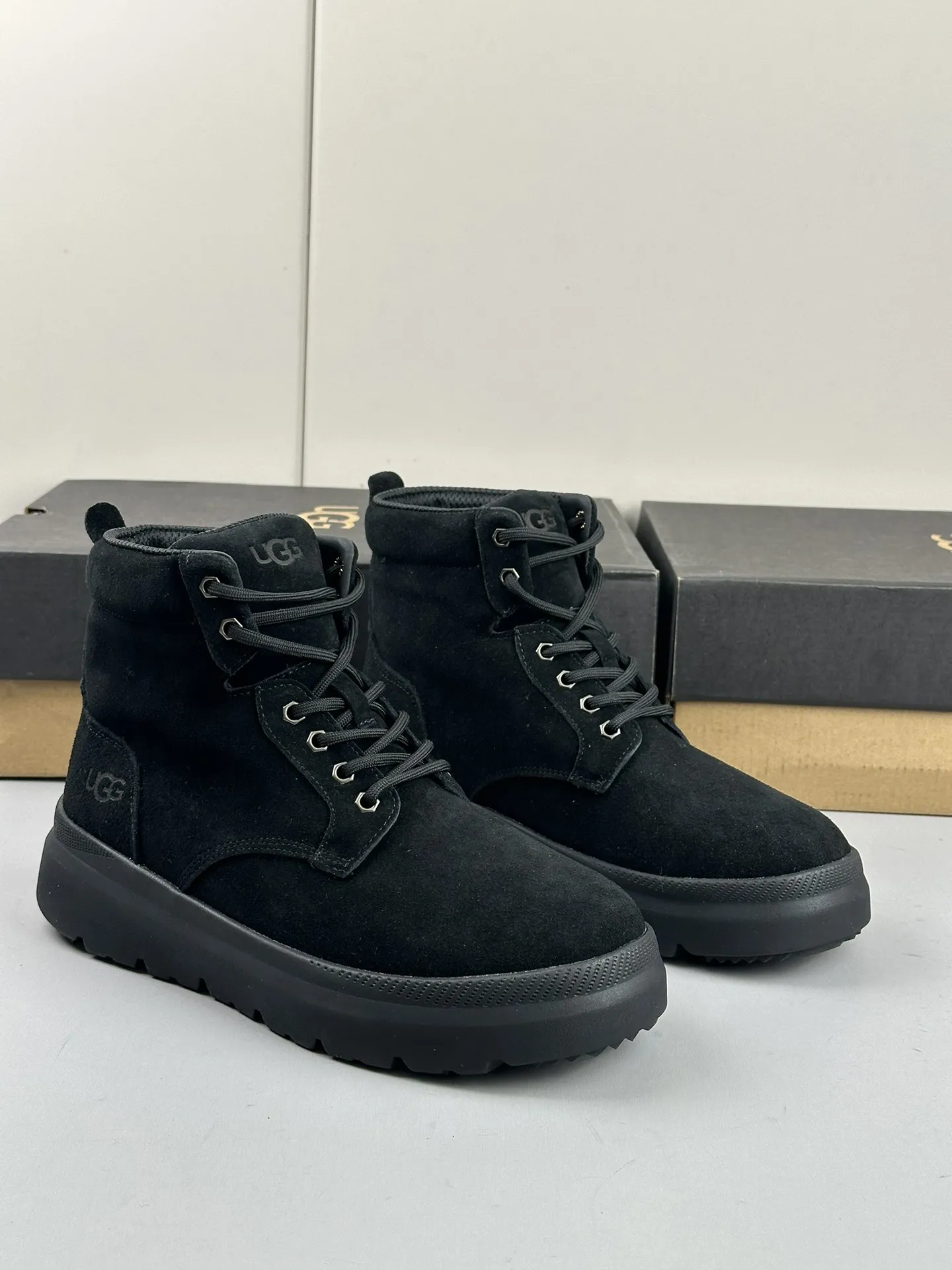 UGG Мужские ботинки коричневые с шерстяной стелькой