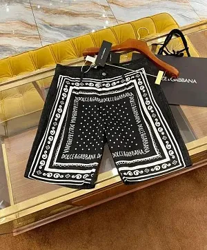 DOLCE & GABBANA Мужские шорты шёлк черные