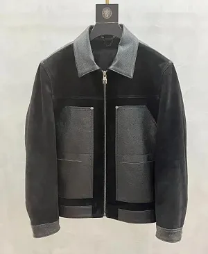 LOUIS VUITTON Мужская куртка из замши с деталями из текстурированной кожи