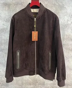 LORO PIANA Мужская куртка из замши в шоколадном цвете