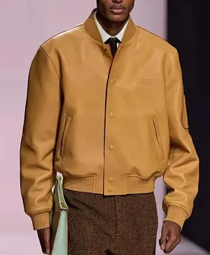 LOUIS VUITTON Мужская кожаная куртка из овчины 