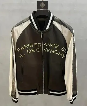 GIVENCHY Мужская кожаная куртка темно-коричневая