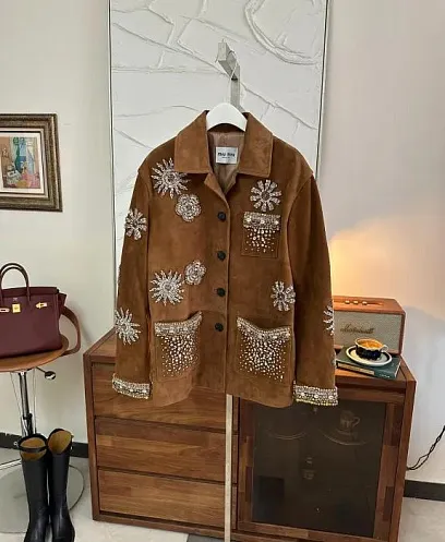 MIU MIU Женский жакет из замши