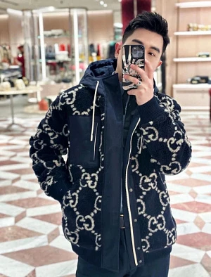 GUCCI Мужская ветровка синего цвета