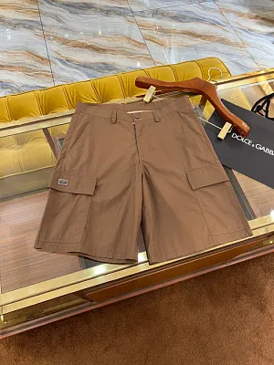 DOLCE & GABBANA Мужские шорты с фирменной металлической вставкой с логотипом бренда