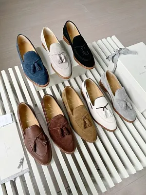 BRUNELLO CUCINELLI Мужские мокасины из замши с кисточками