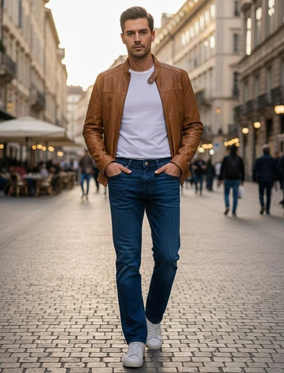 STEFANO RICCI Мужские джинсы синие из качественного денима