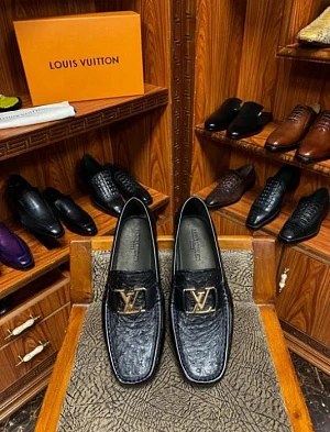 LOUIS VUITTON Мужские лоферы страус и крокодил