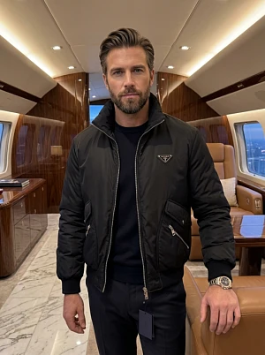 PRADA Мужская куртка в глубоком черном цвете