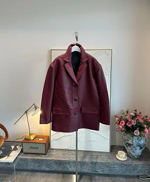 PRADA Женский кожаный жакет розовый