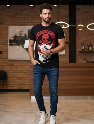 PHILIPP PLEIN Мужская футболка с принтом черная