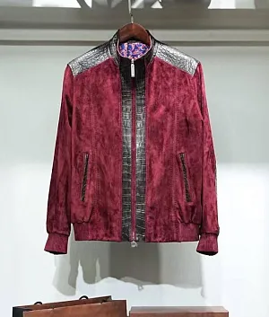 STEFANO RICCI Мужская куртка замша и кожа крокодила