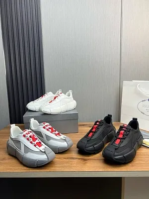 PRADA Мужские кожаные кроссовки из тканой воловьей кожи