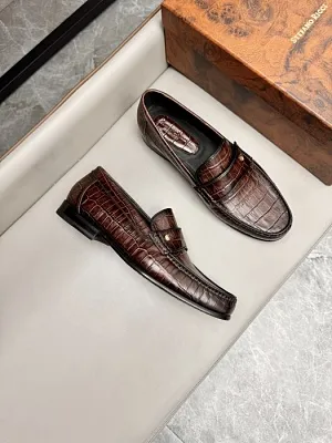 STEFANO RICCI Мужские лоферы из коровьей кожи коричневые