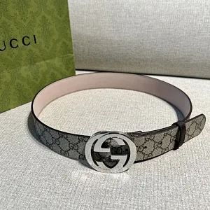 GUCCI Мужской двусторонний ремень GG с тиснением из воловьей кожи