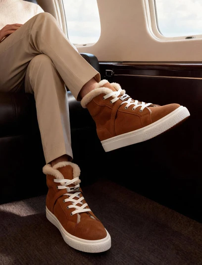 HERMES Мужские замшевые ботинки Daydream