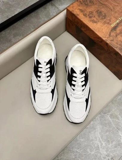 STEFANO RICCI Мужские кроссовки белые с черными акцентами