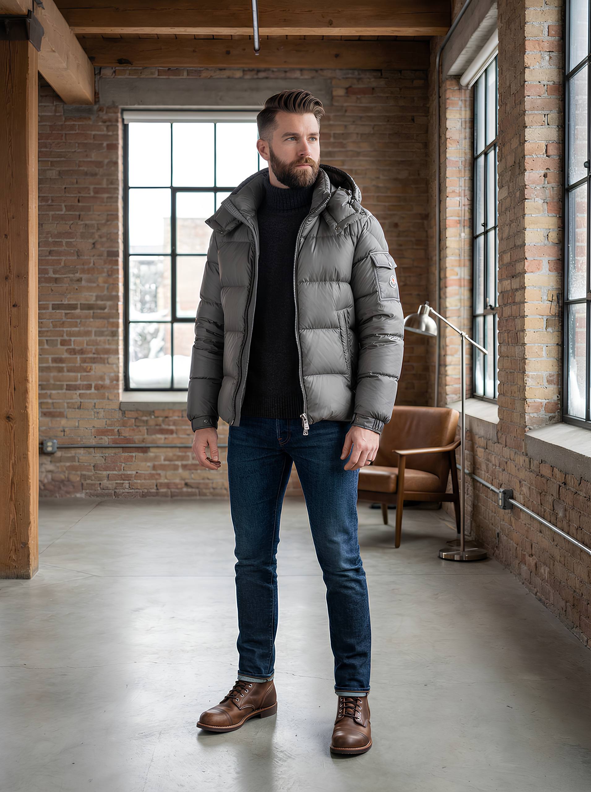 MONCLER Мужской объёмный пуховик MONCLER Мужской объёмный пуховик