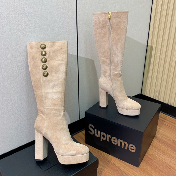 BALMAIN Женские замшевые сапоги