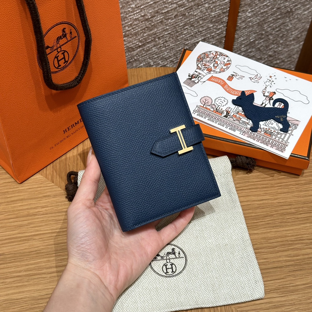 HERMES Кошелёк Bearn 12 см S4/Deep Blue Epsom HERMES Кошелёк Bearn 12 см S4/Deep Blue Epsom
