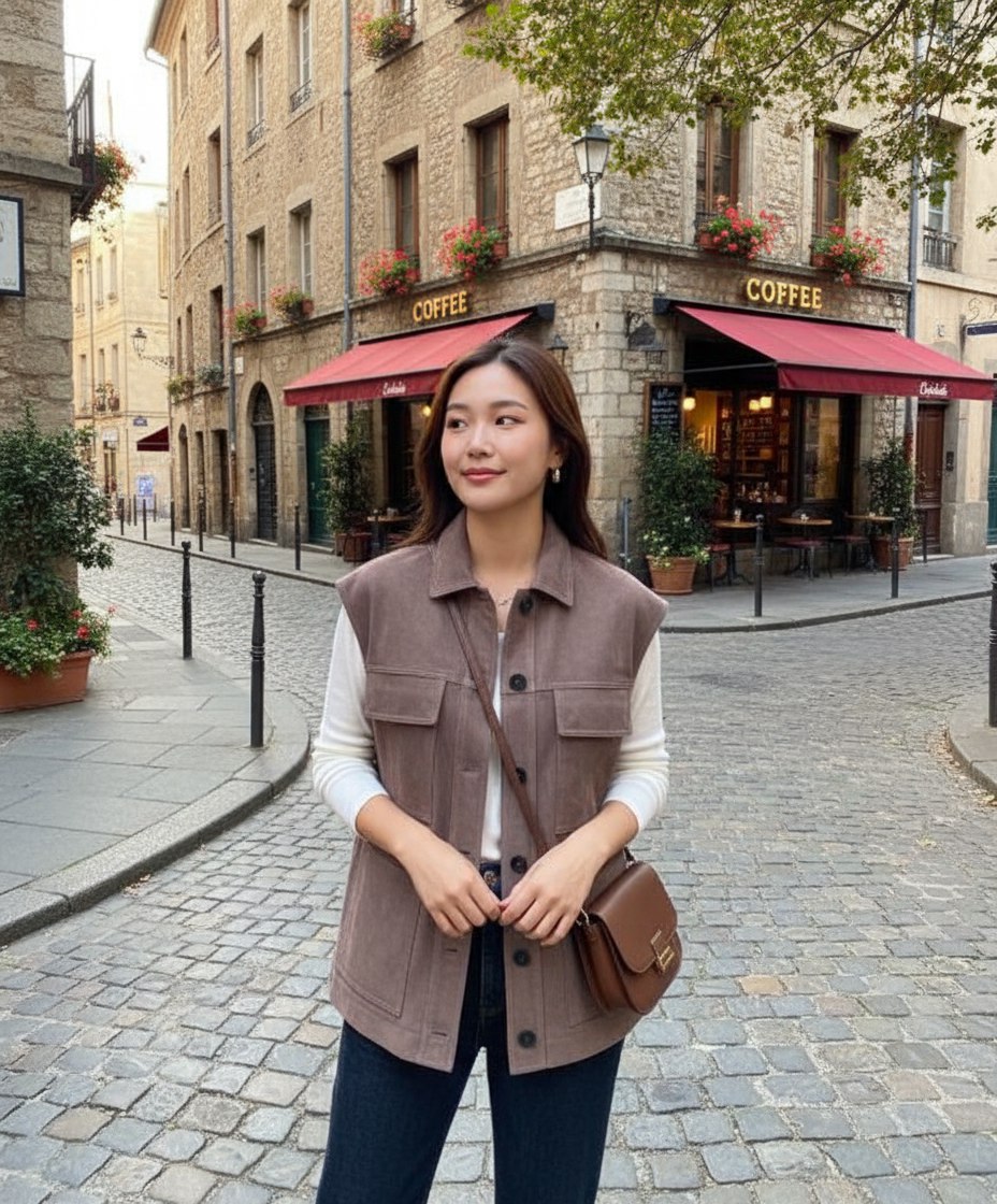 BRUNELLO CUCINELLI Женский жилет из замши BRUNELLO CUCINELLI Женский жилет из замши