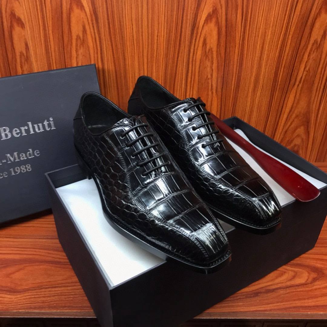 BERLUTI Мужские туфли из брюшка крокодила BERLUTI Мужские туфли из брюшка крокодила