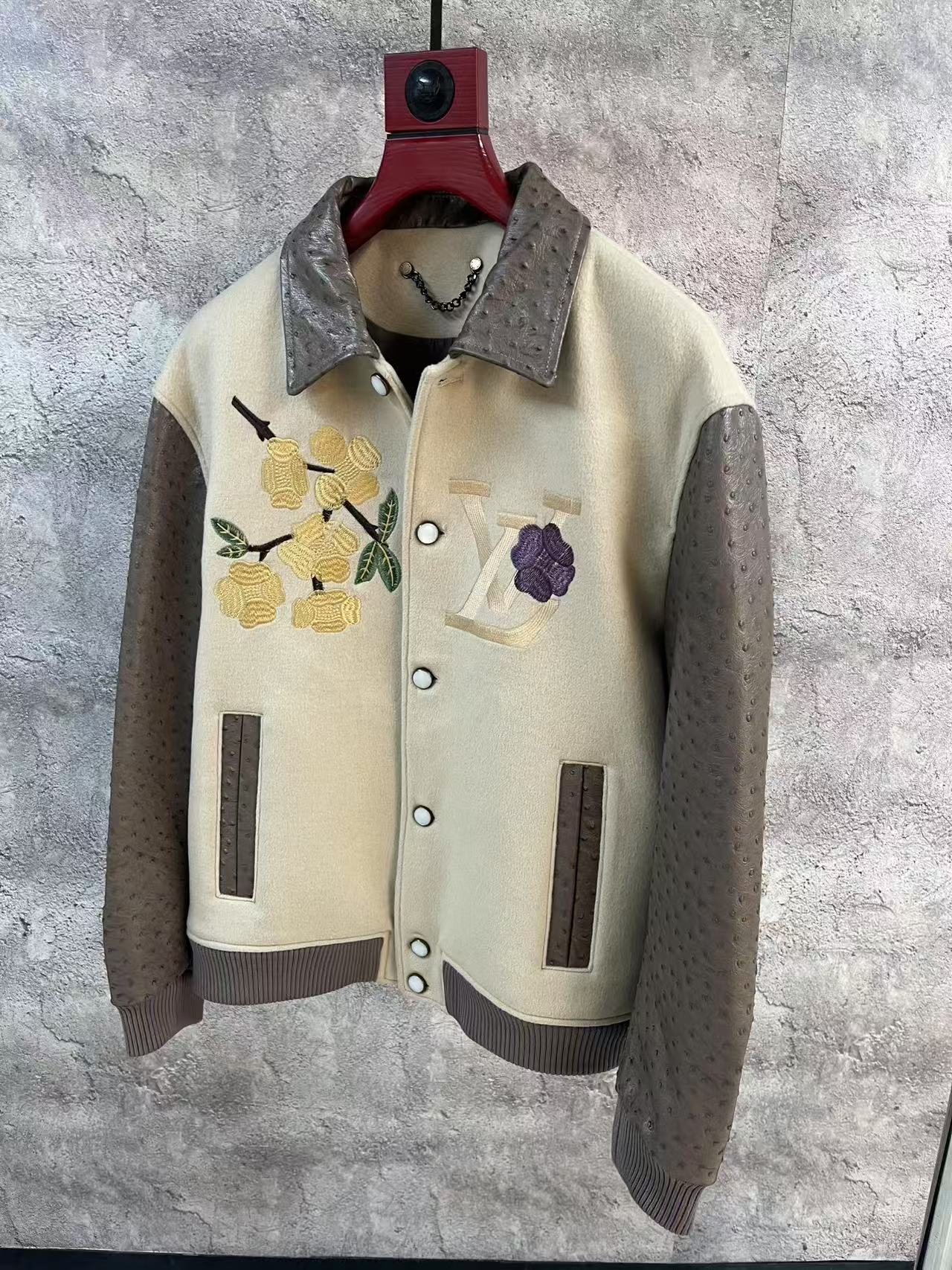 LOUIS VUITTON Мужская куртка из замши и кожи страуса LOUIS VUITTON Мужская куртка из замши и кожи страуса