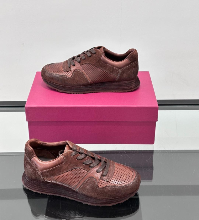 SALVATORE FERRAGAMO Мужские кроссовки конская кожа