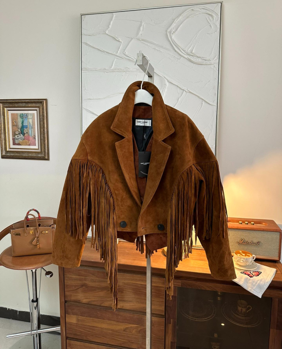 SAINT LAURENT Женская куртка из замши