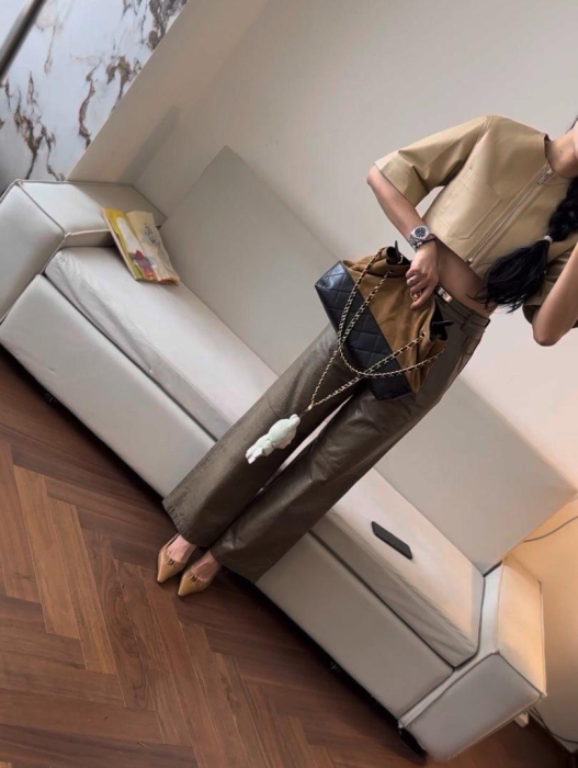 HERMES Женский кожаный костюм