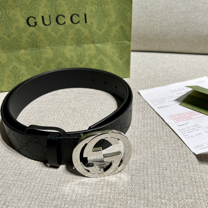  GUCCI Мужской двусторонний ремень GG с логотипом