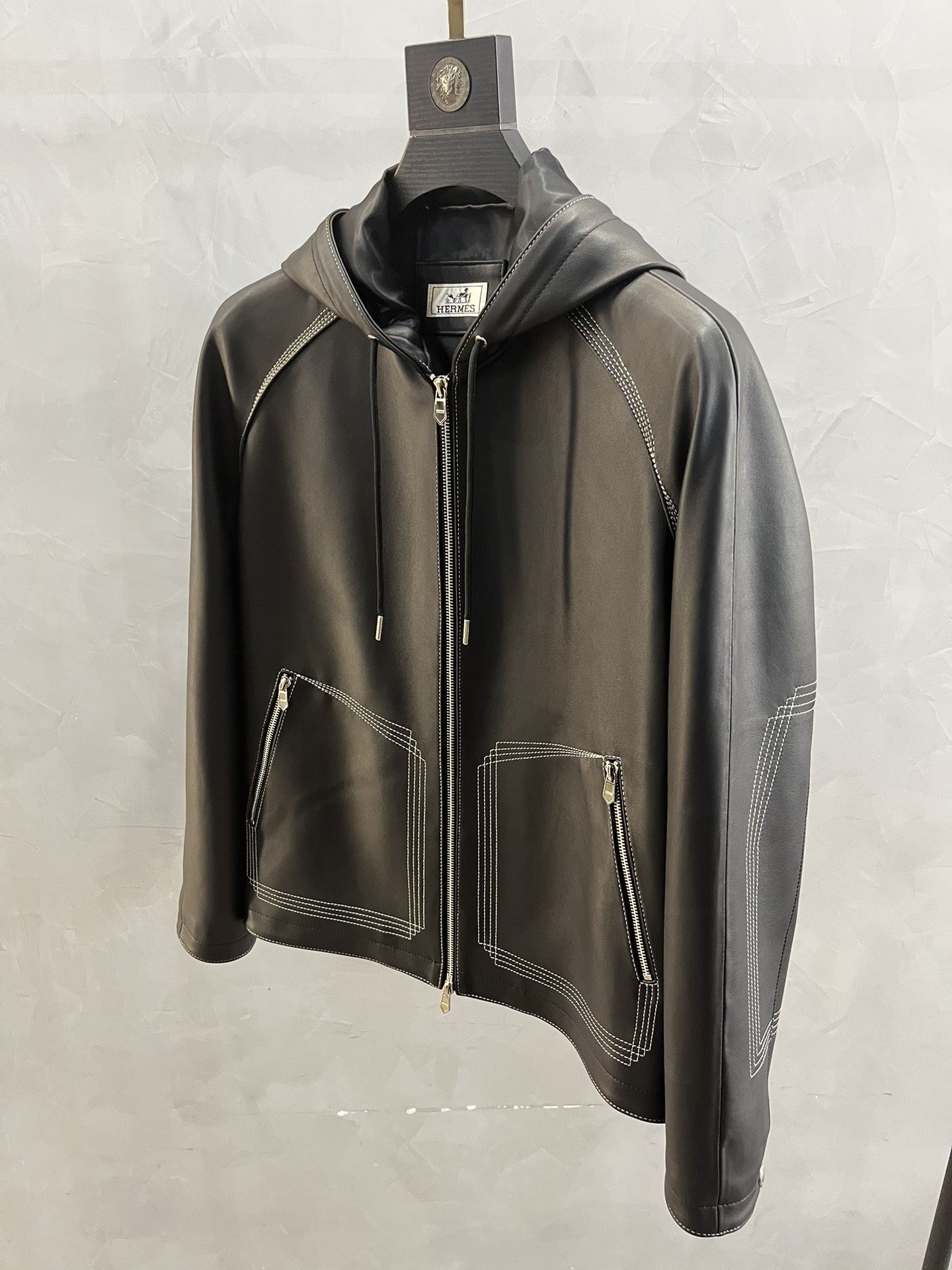 HERMES Мужская кожаная куртка HERMES Мужская кожаная куртка