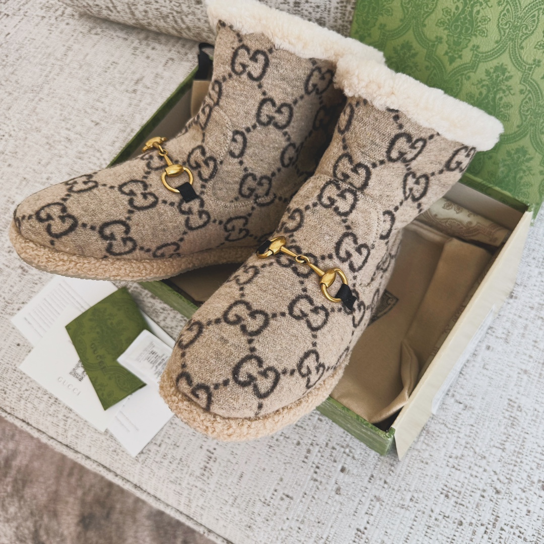 GUCCI Женские ботинки шерсть мериноса GUCCI Женские ботинки шерсть мериноса