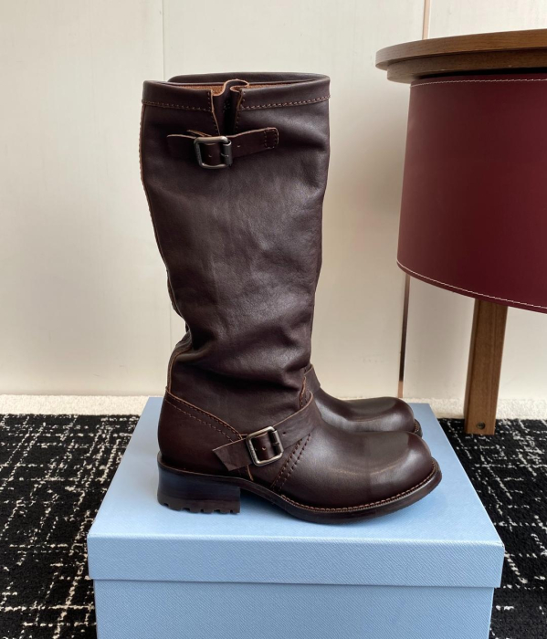 PRADA Женские высокие ретро сапоги