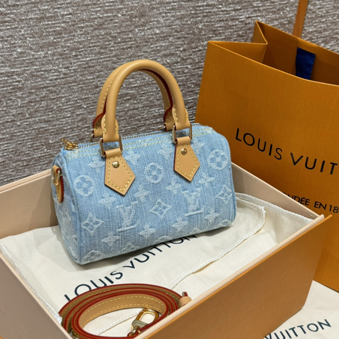 LOUIS VUITTON Женская Сумка Nano Speedy деним