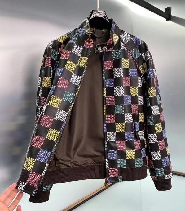 LOUIS VUITTON Мужская кожаная куртка Damier LOUIS VUITTON Мужская кожаная куртка Damier