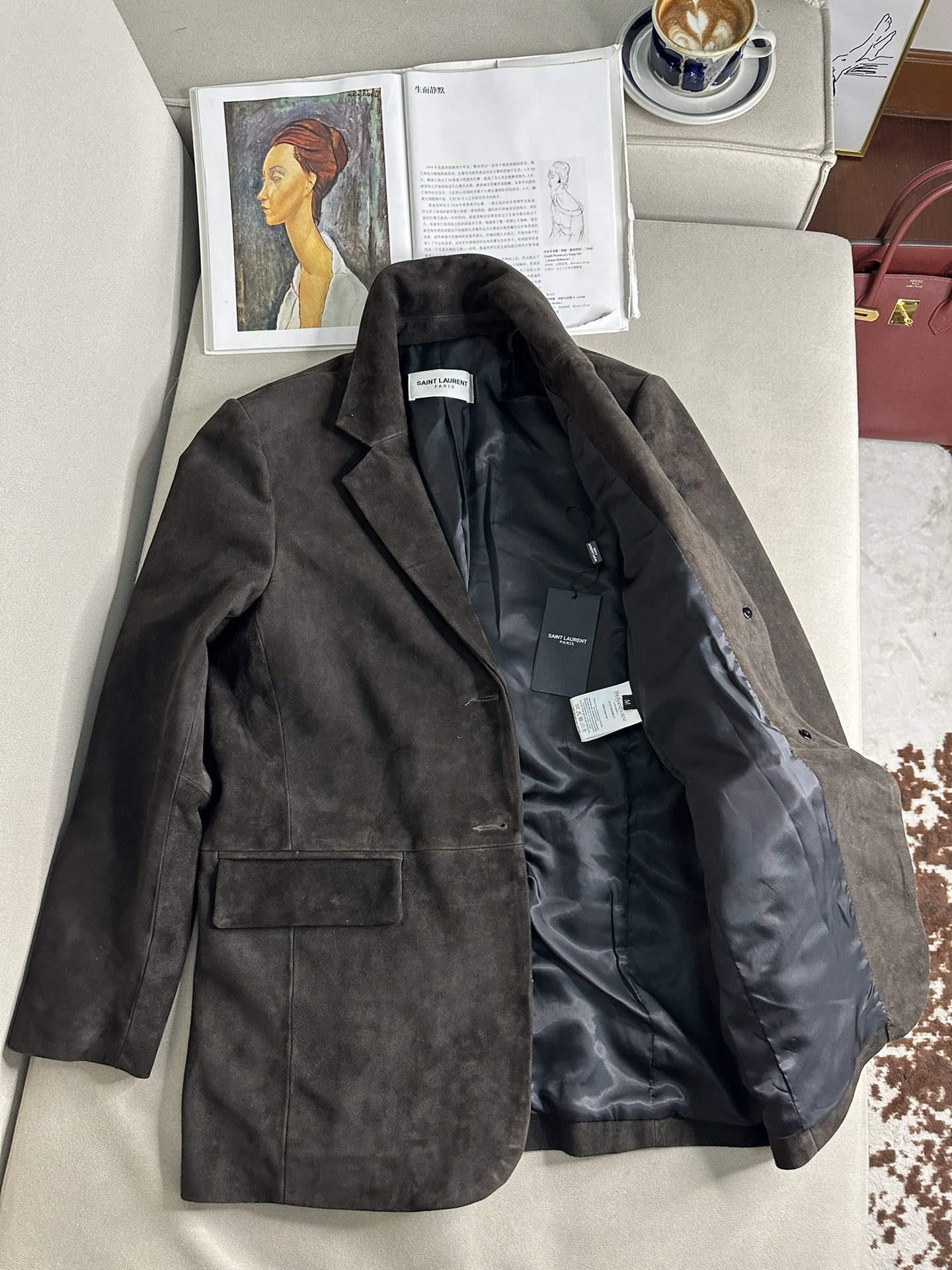 SAINT LAURENT Женский жакет из замши SAINT LAURENT Женский жакет из замши