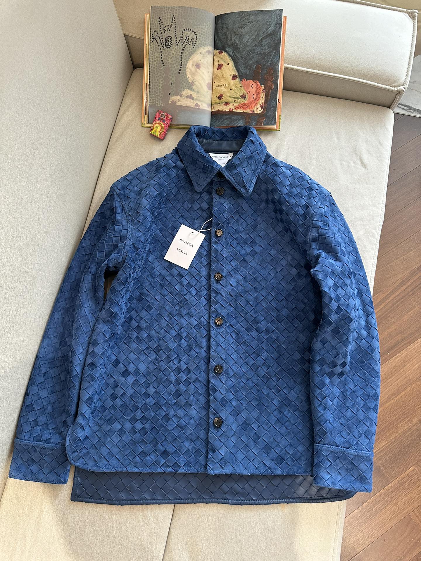 BOTTEGA VENETA Женская рубашка из замши в плетении Intrecciato