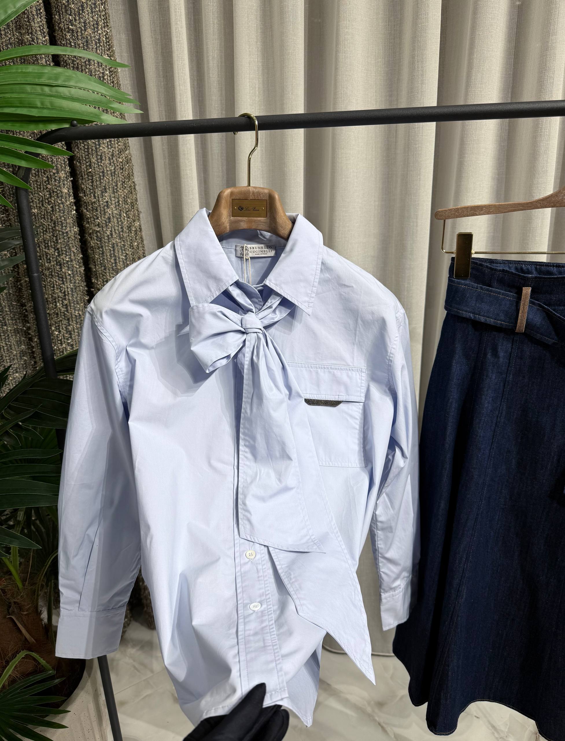 BRUNELLO CUCINELLI Женская блузка из хлопка BRUNELLO CUCINELLI Женская блузка из хлопка