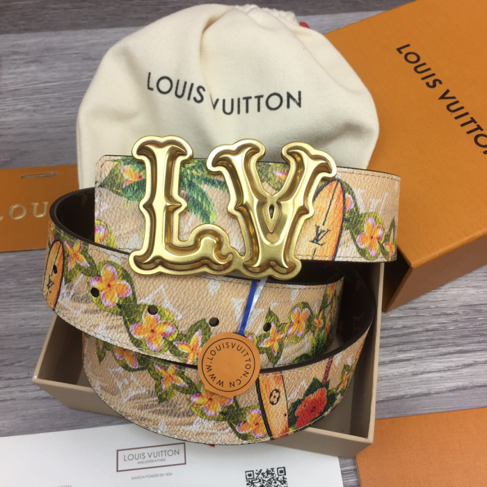 LOUIS VUITTON Мужской двусторонний ремень LV Tag