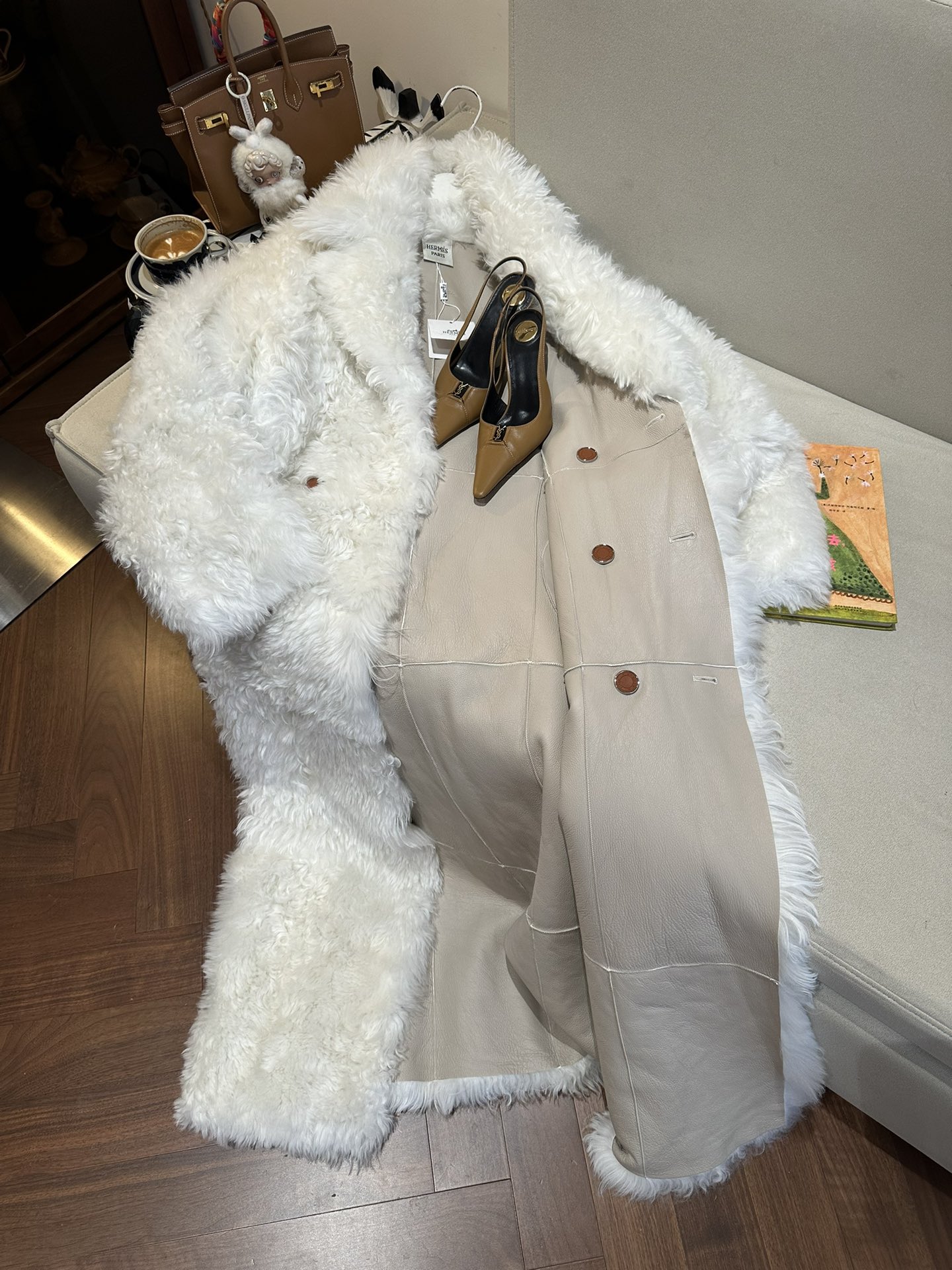 HERMES Женская шуба из овчины HERMES Женская шуба из овчины